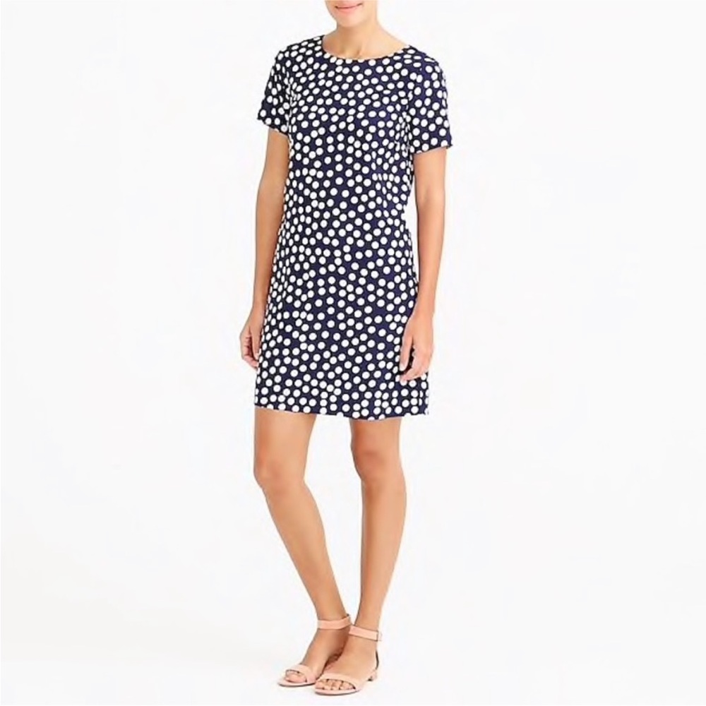 📌 J.Crew navy blue polka dot mini dress, size US 6